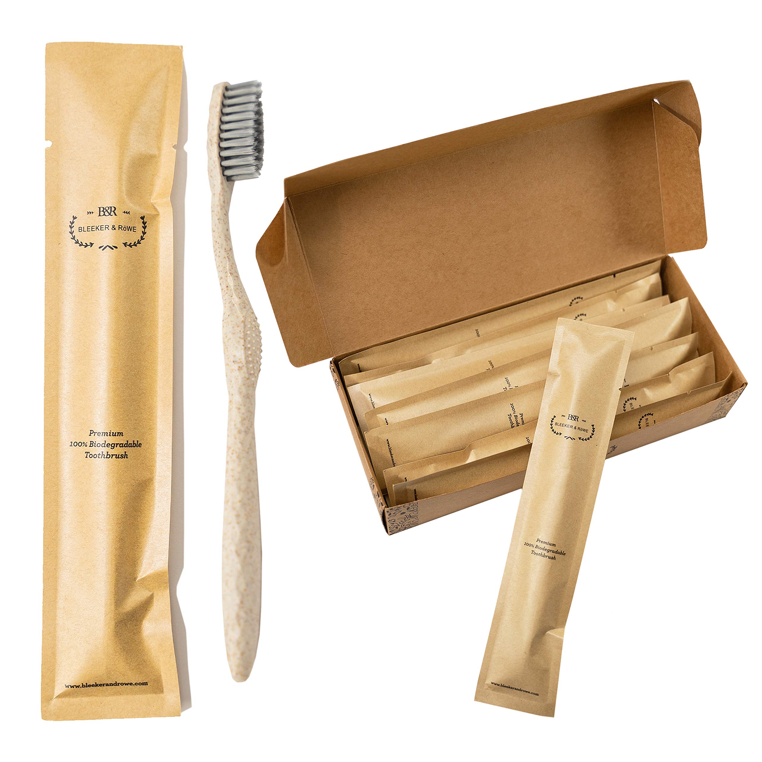 Bleeker & Rowe biodegradable toothbrushes in pack of 100