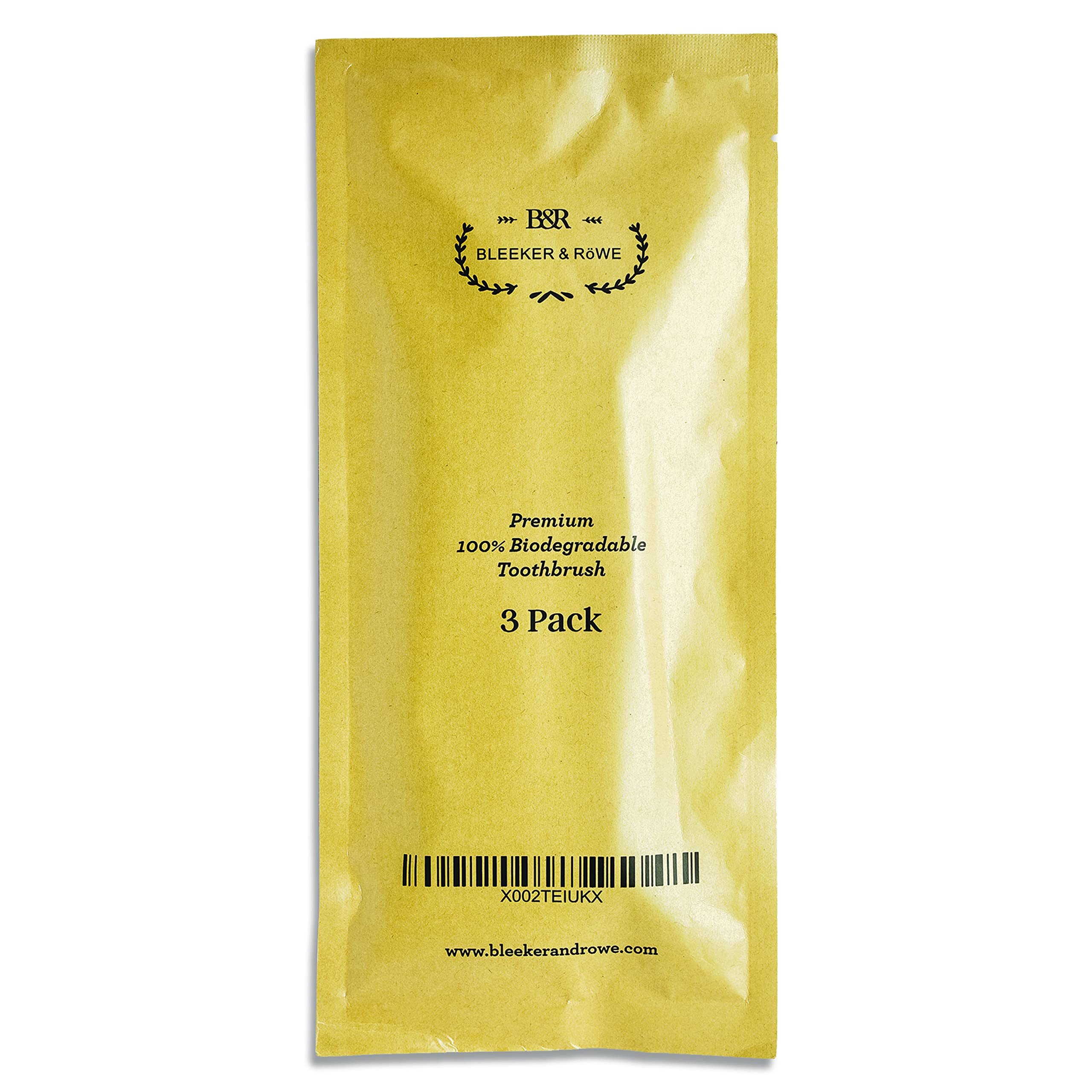 Packaging featuring compostable PLA film for Bleeker and Rowe 3-pack