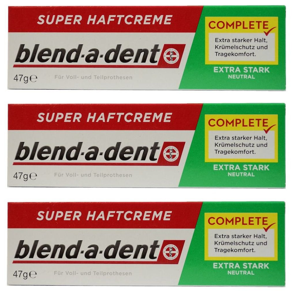 Denture adhesive cream Blend-A-Dent Extra Stark Neutral Green 47g (3 pack)
