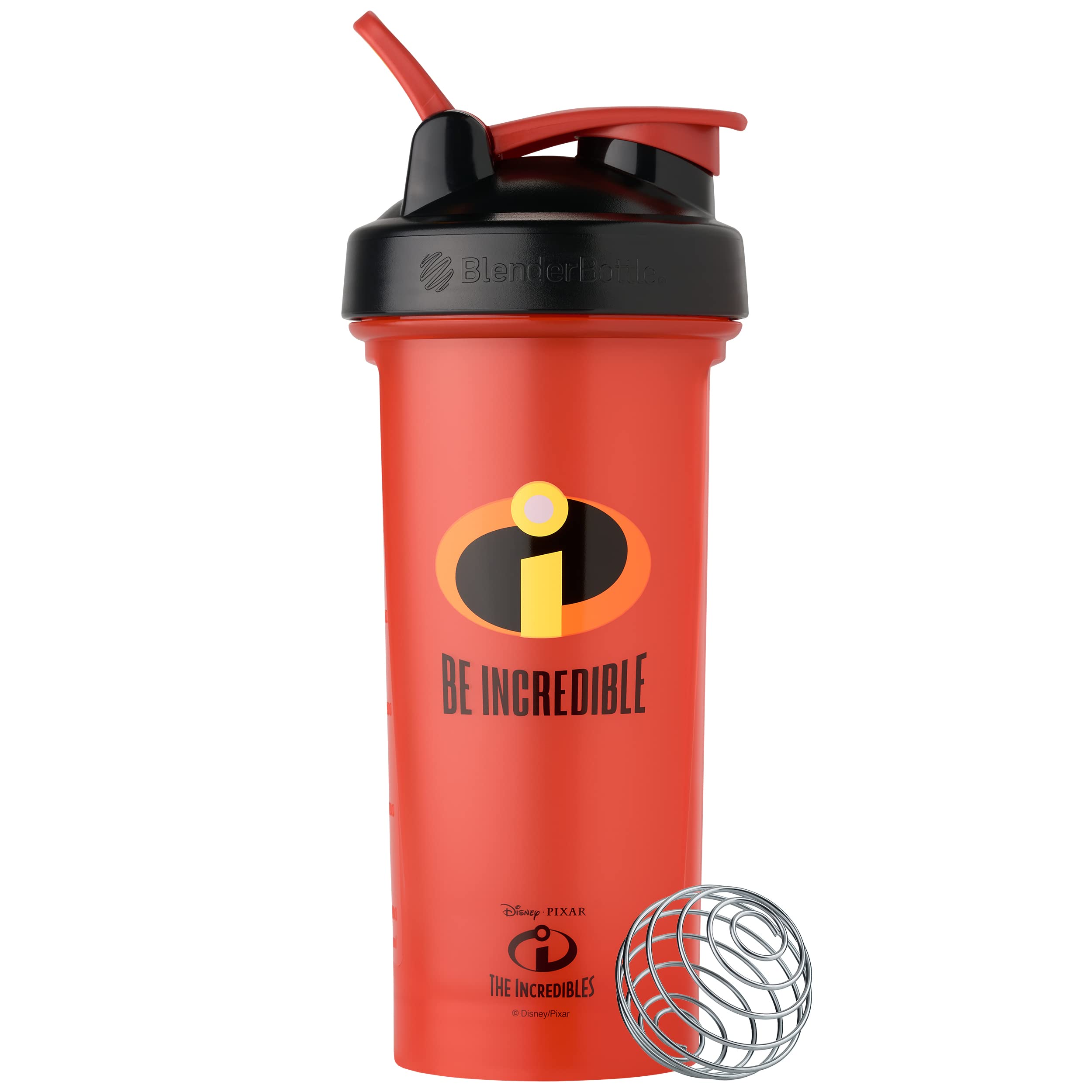 BlenderBottle Pixar Classic V2 logo on shaker promotes authentic branding for workouts