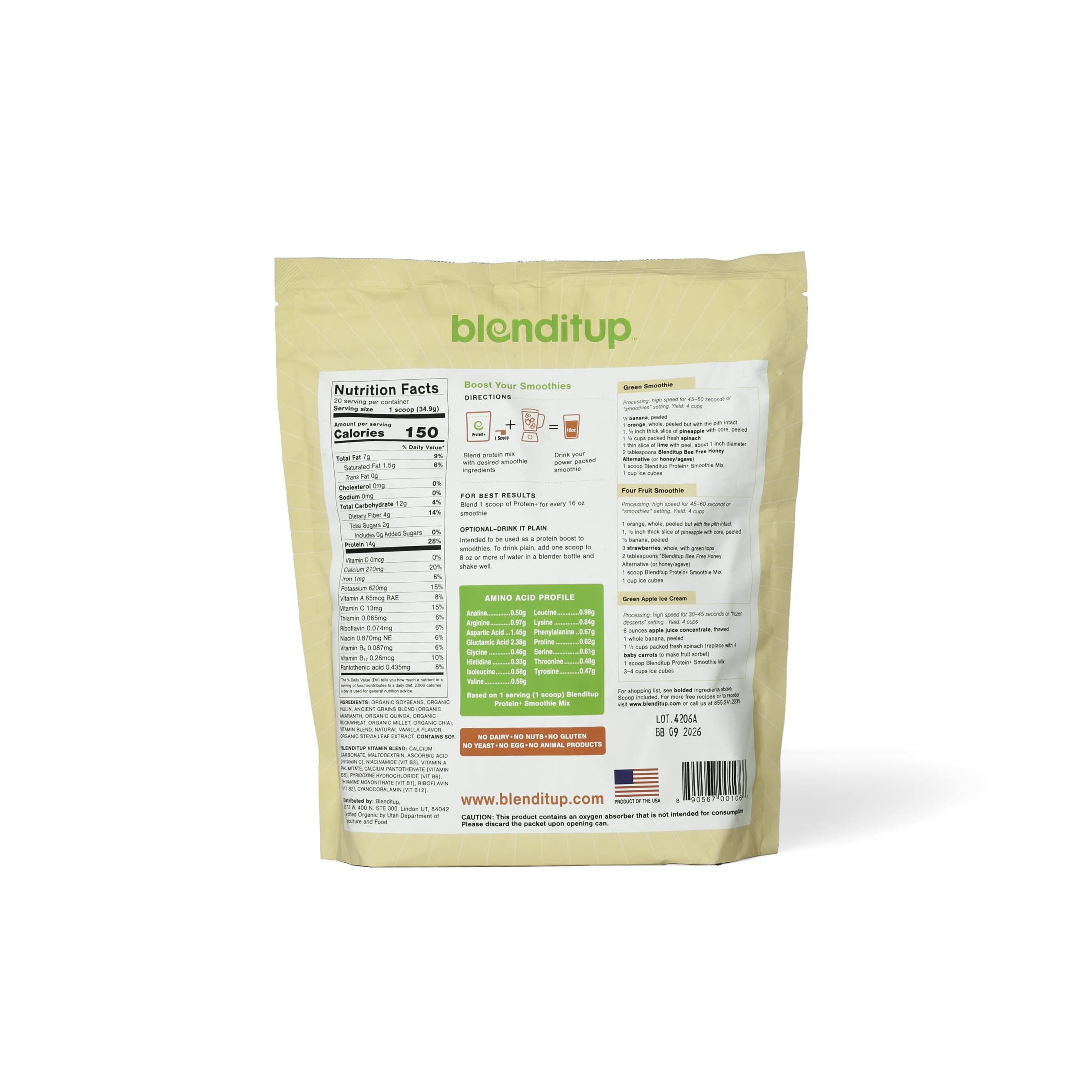 BlendItUp smoothie mix scoop ensures precise portions for consistent nutrition.