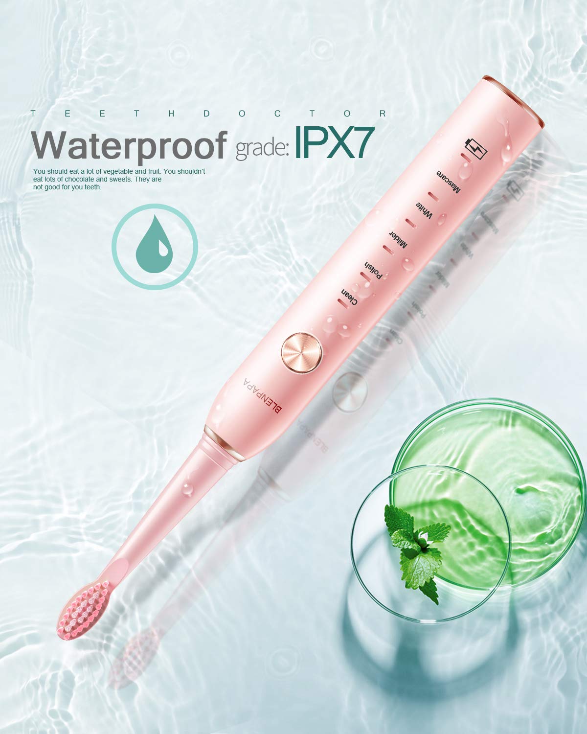 Travel-friendly case for Blenpapa Pink toothbrush