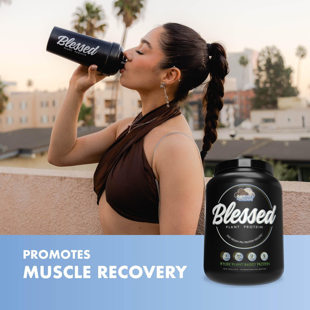 BLESSED Cookies & Cream in yogurt photo for high-protein snacking.