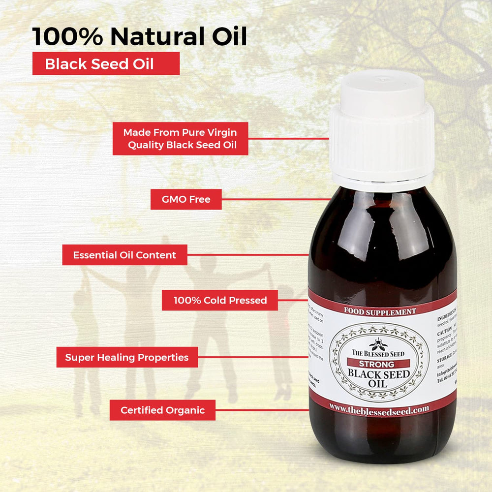 Graphic indicating 4% volatile oil content in black seed oil