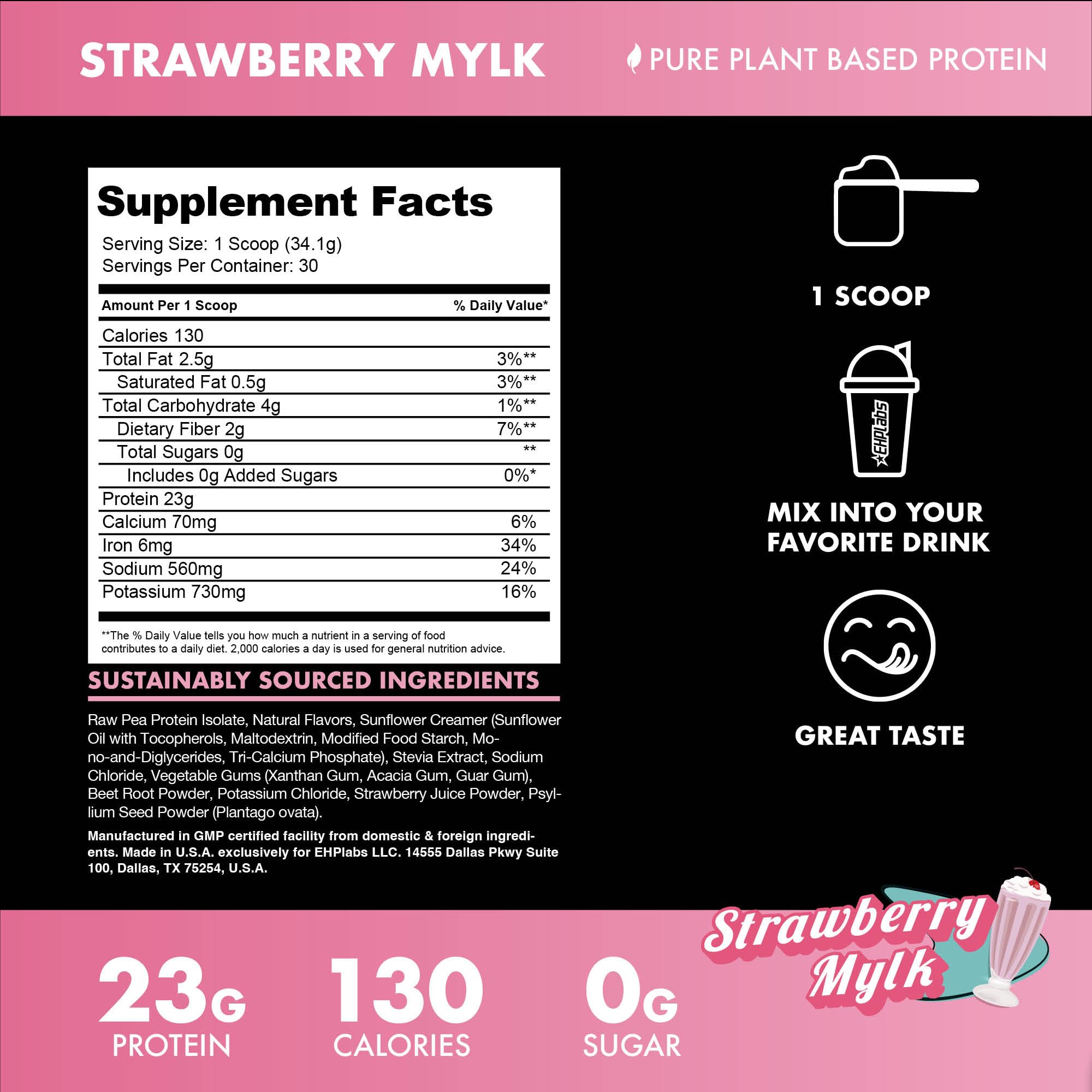 Blessed Vegan Protein Powder scoop closeup emphasizes 23g protein per serving