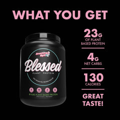 Blessed Vegan Protein Powder shaker ready for quick, dairy-free smoothies