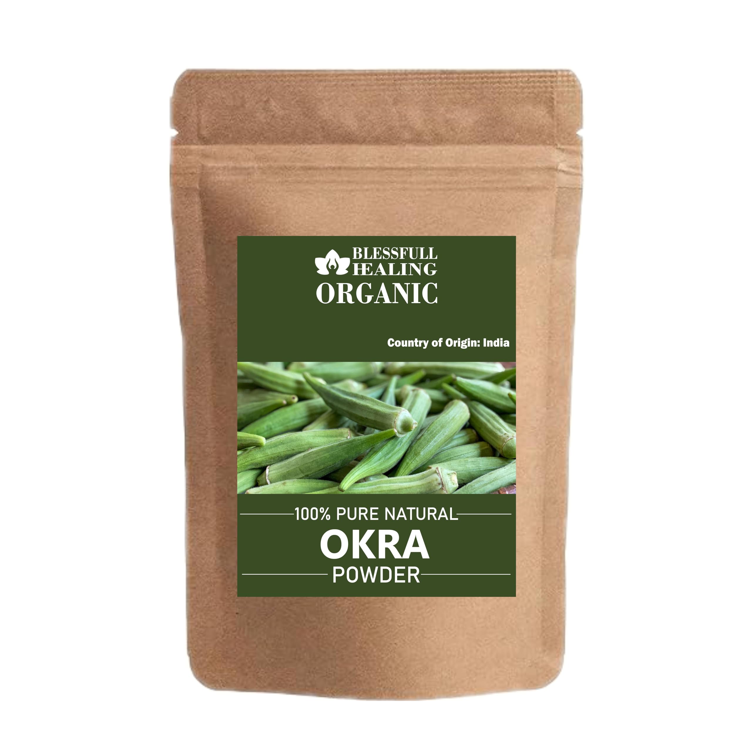 Blessfull Healing Organic Okra Powder 200g front view