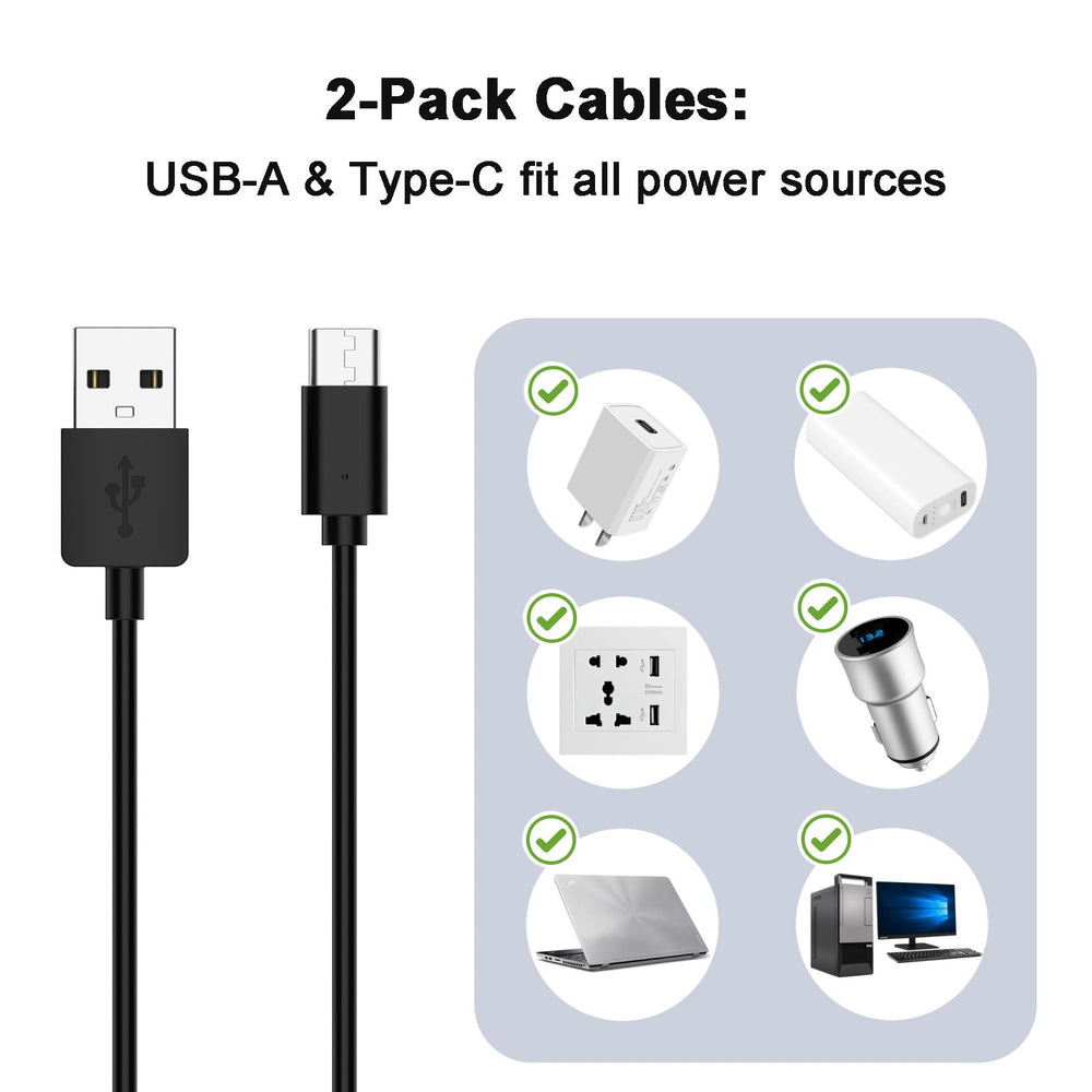 Universal USB-A and Type-C cables included with dock