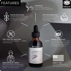 Liquid liver complex dropper bottle with ingredients