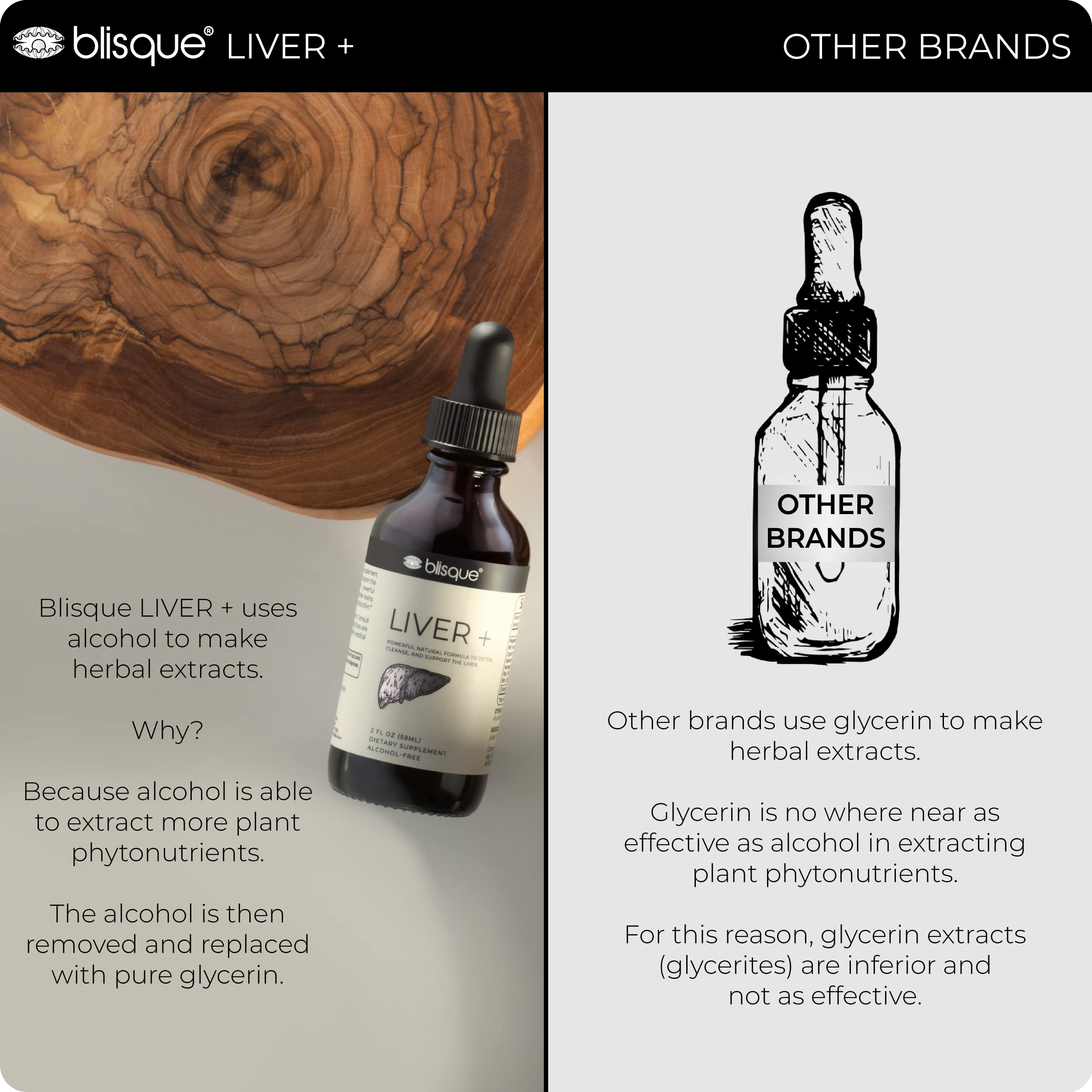 Blisque Liver + packaging on a clean surface