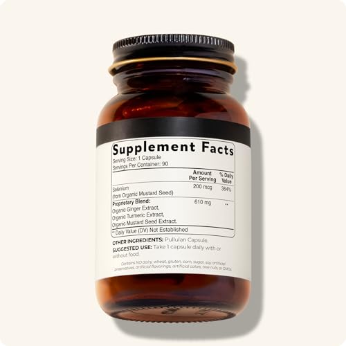 Healthy ingredients: organic mustard seeds, turmeric, ginger in Blisque