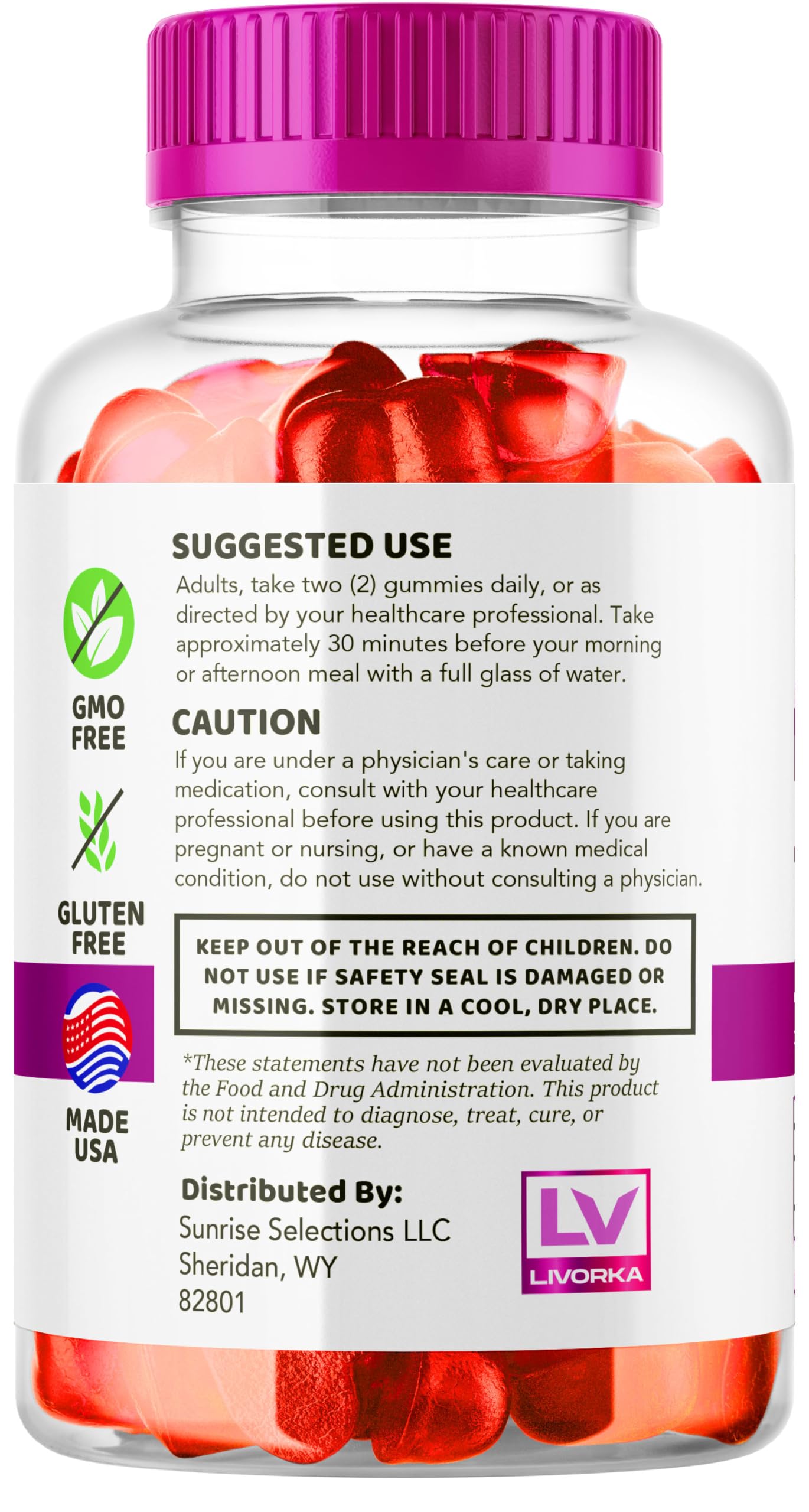 Bliss Keto Weight Loss Support gummy bottle on white background