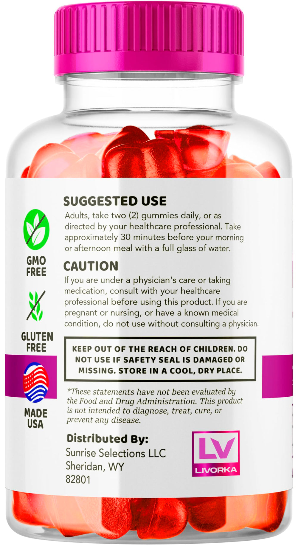 Bliss Keto Weight Loss Support gummy bottle on white background