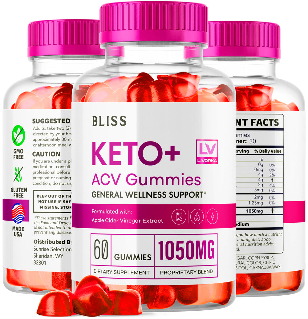Lifestyle scene with Bliss Keto gummies beside a glass of water
