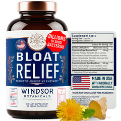 Bloat Relief Probiotic and Digestive Enzymes bottle label