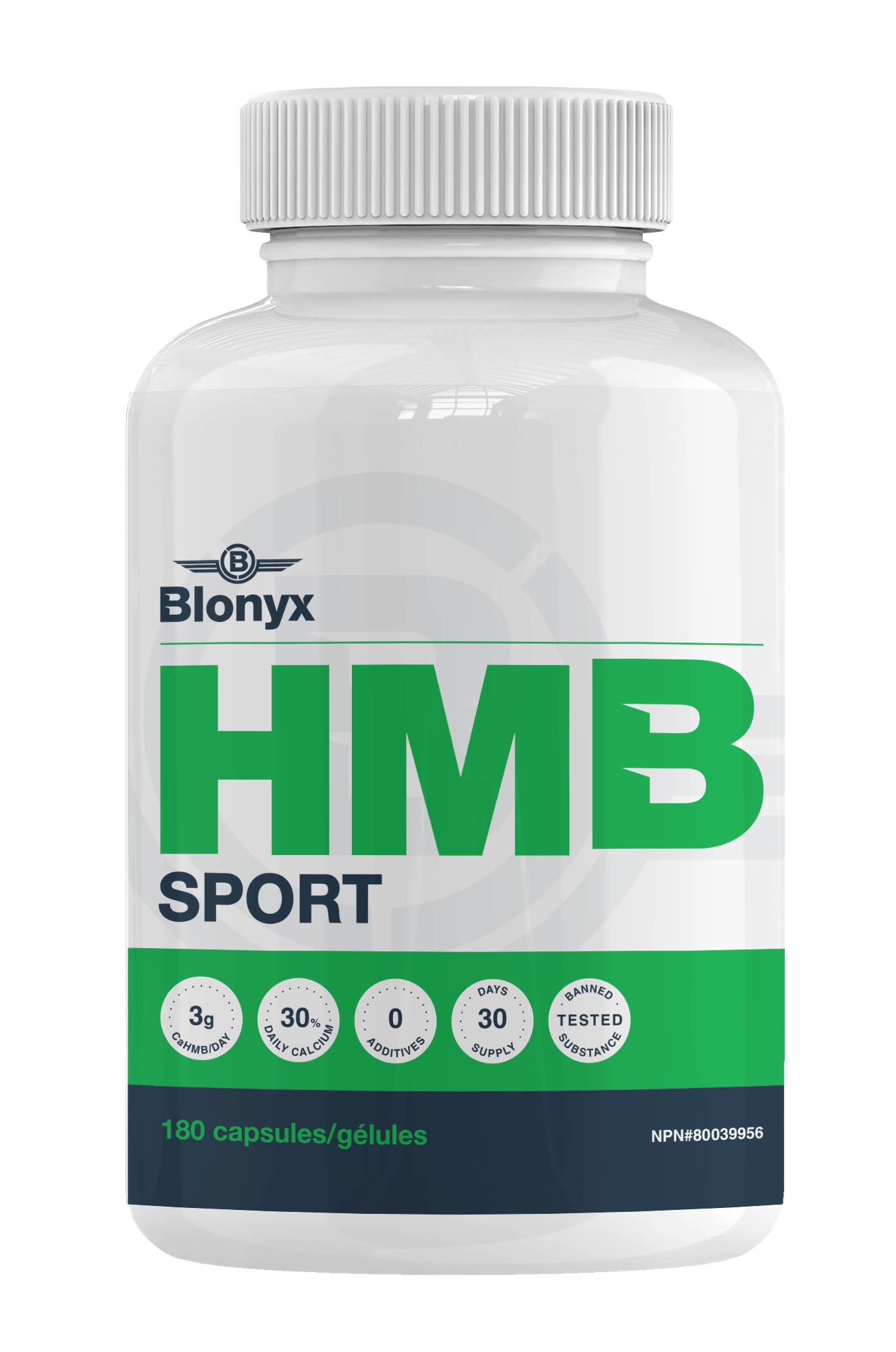 Blonyx HMB Sport Capsules bottle on white background