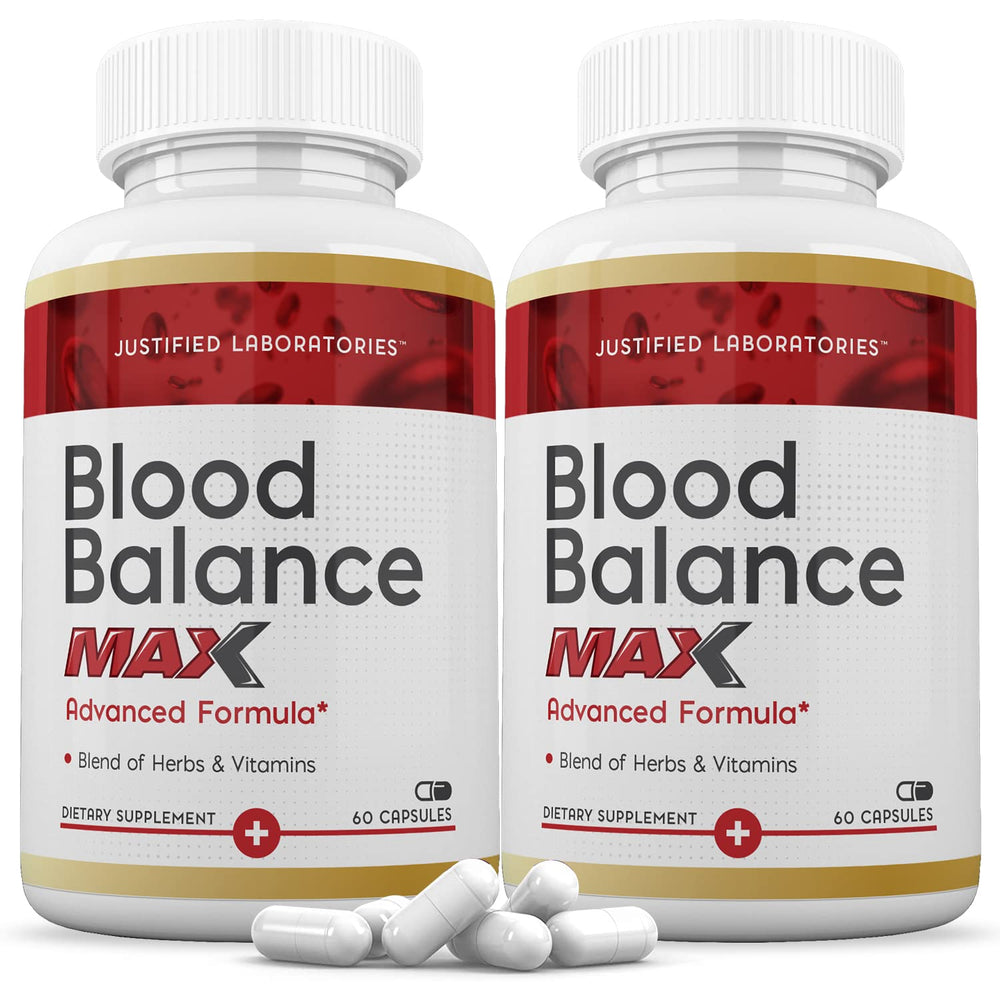 Justified Laboratories Blood Balance Max 1295MG bottle front view