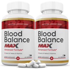 Justified Laboratories Blood Balance Max 1295MG bottle front view