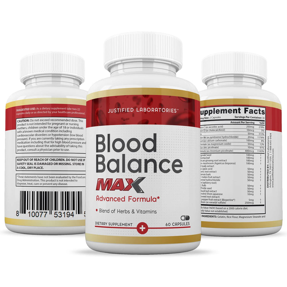 Blood Balance Max 1295MG 2-pack product shot on white background