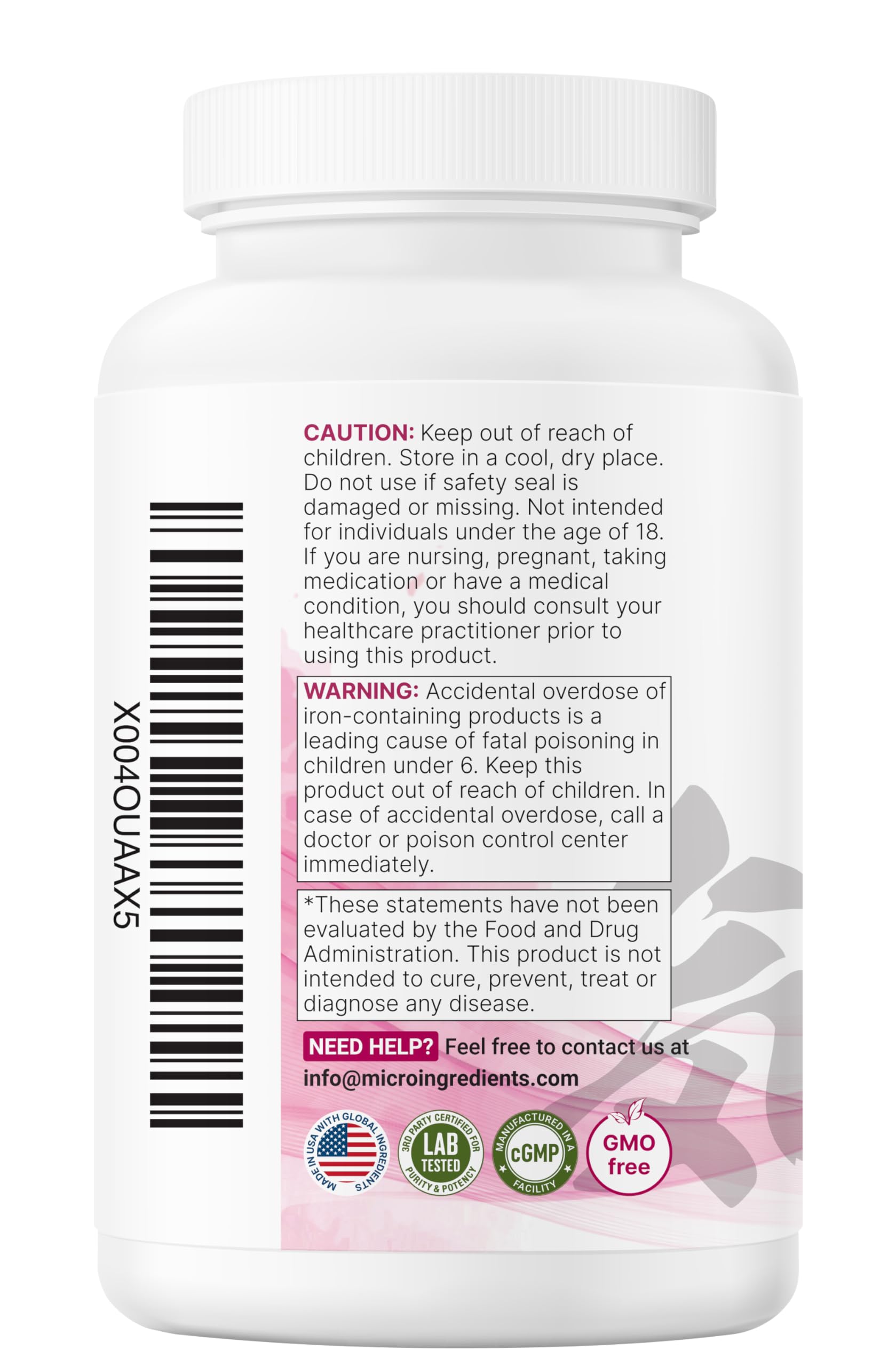 Non-GMO, allergen-free label indicating soy-free, dairy-free, gluten-free