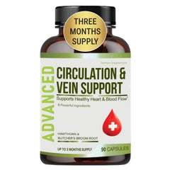 Bottle of blood circulation supplement for vein support