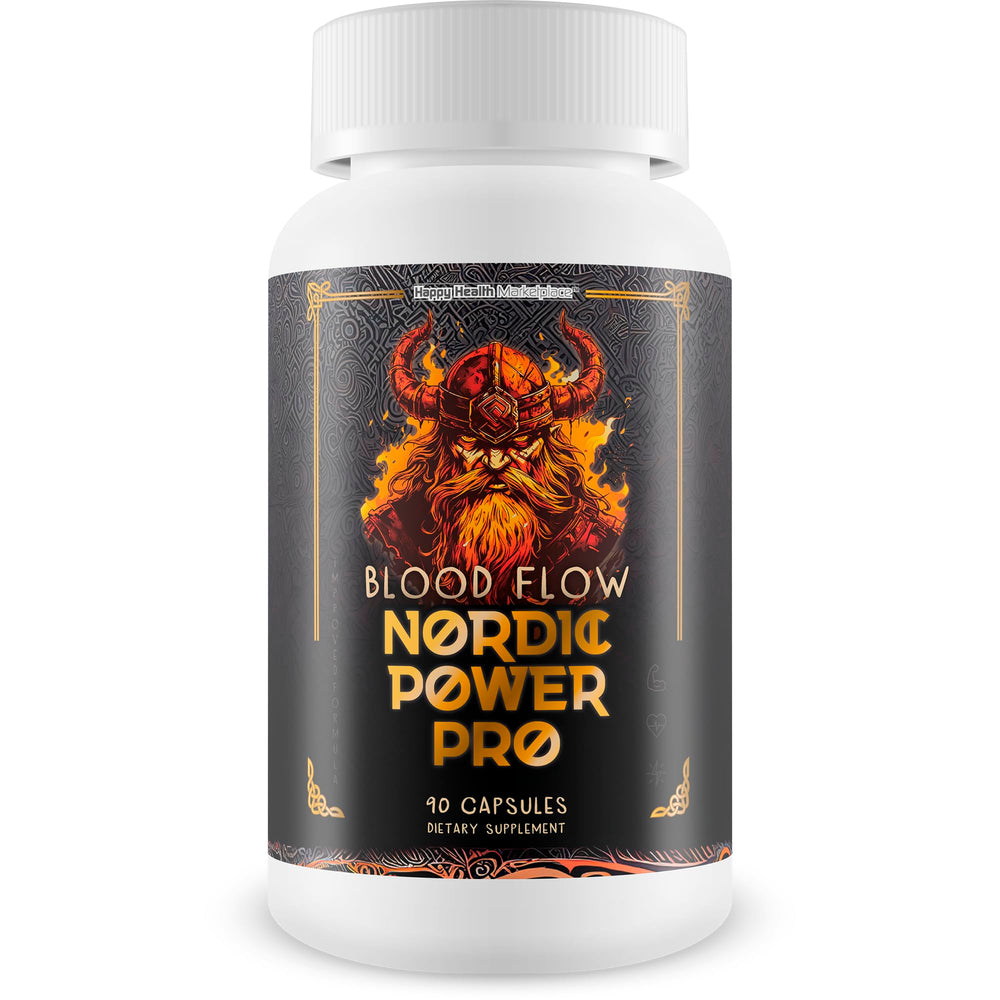 Blood Flow Nordic Power Pro bottle on a white background