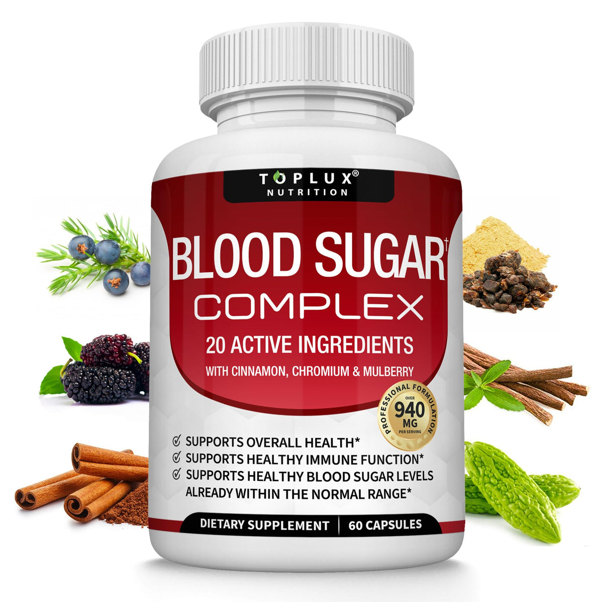 Blood Sugar Complex bottle with 60 capsules