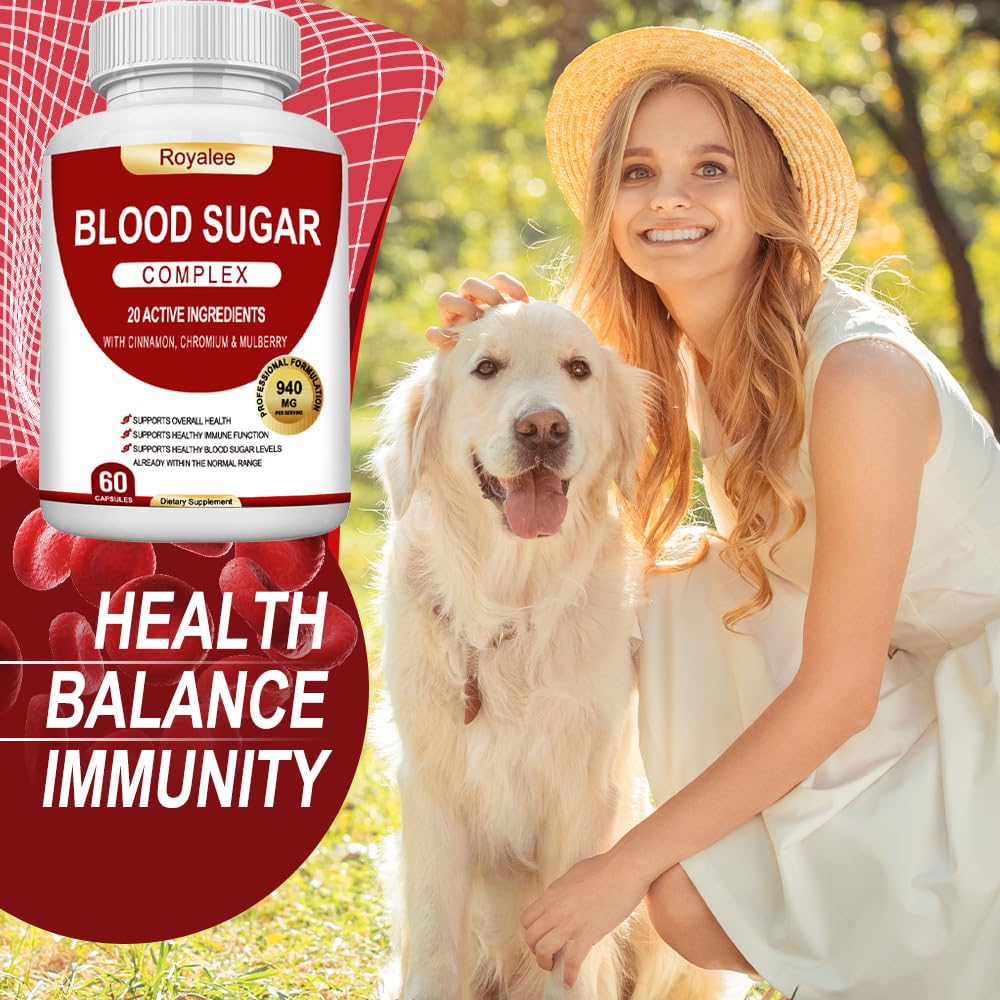 Non-GMO Blood Sugar Complex packaging with 60 capsules