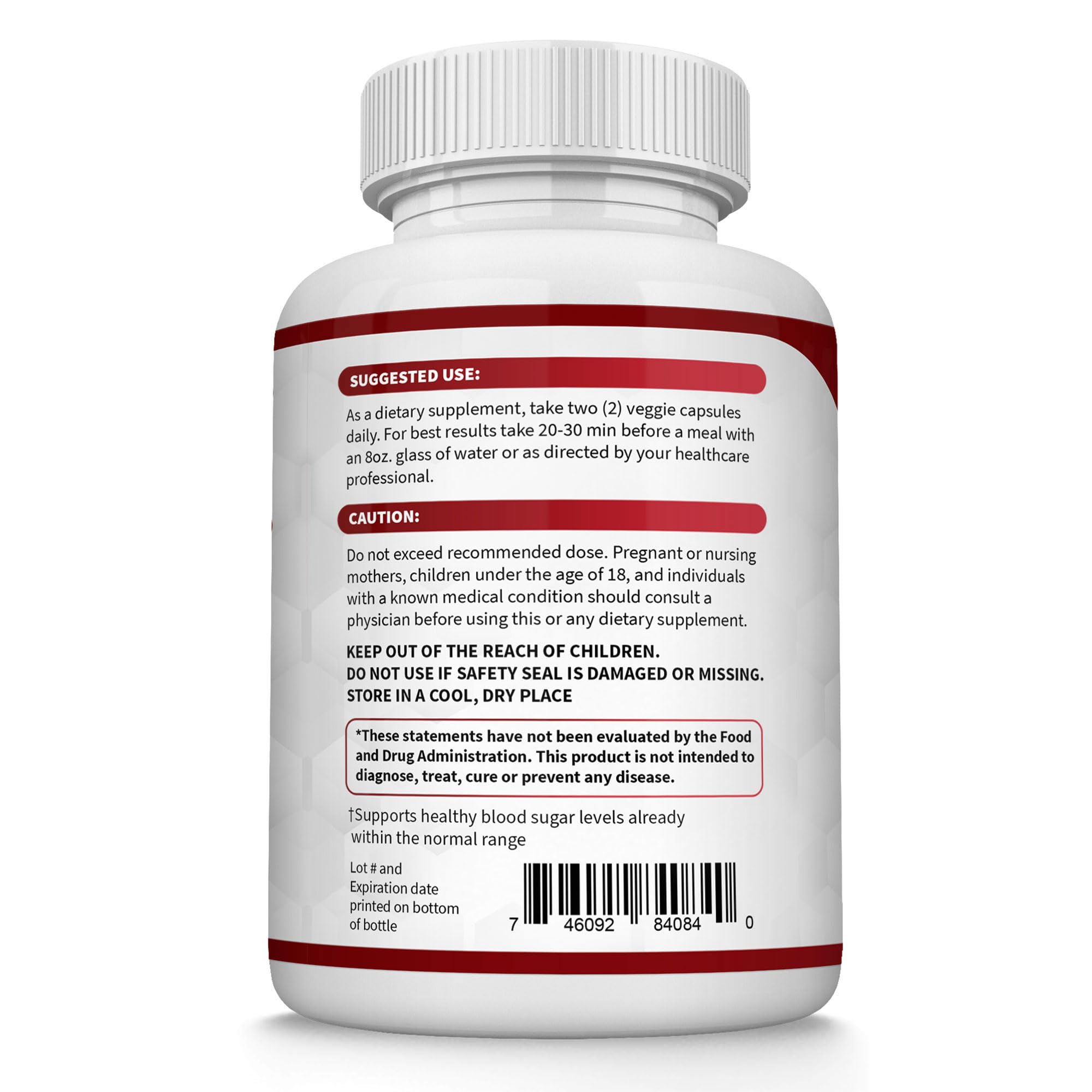 Healthy lifestyle concept with Blood Sugar Complex bottle