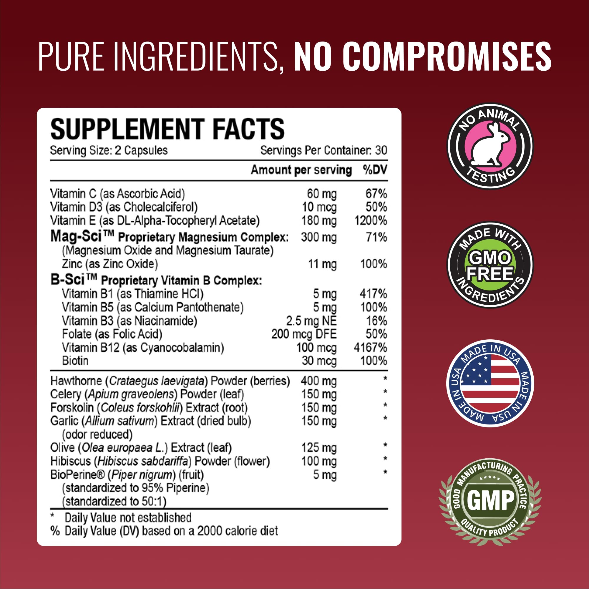 BioPerine 5 mg included for enhanced absorption in Bloodsyl