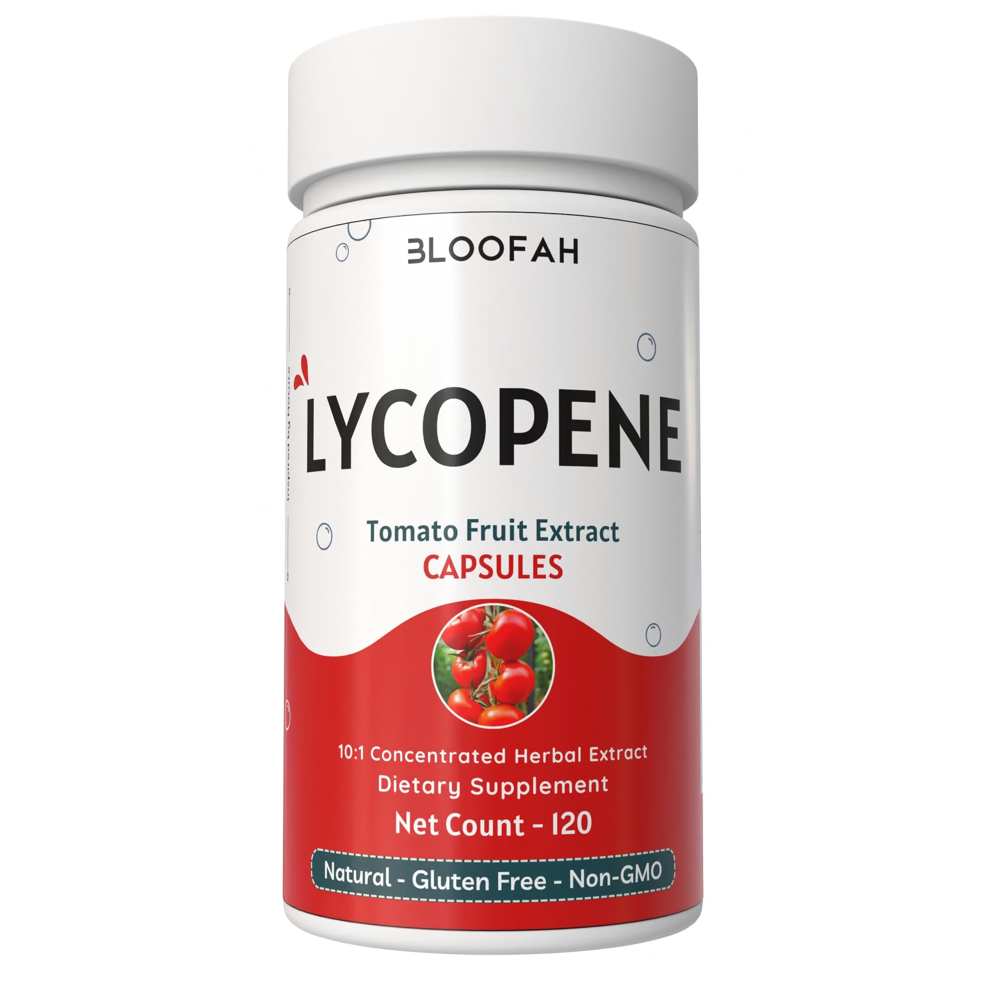 Bloofah 500mg Lycopene Tomato Extract 10:1 capsules front view