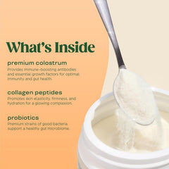 Concept image of hair growth and beauty benefits from colostrum powder
