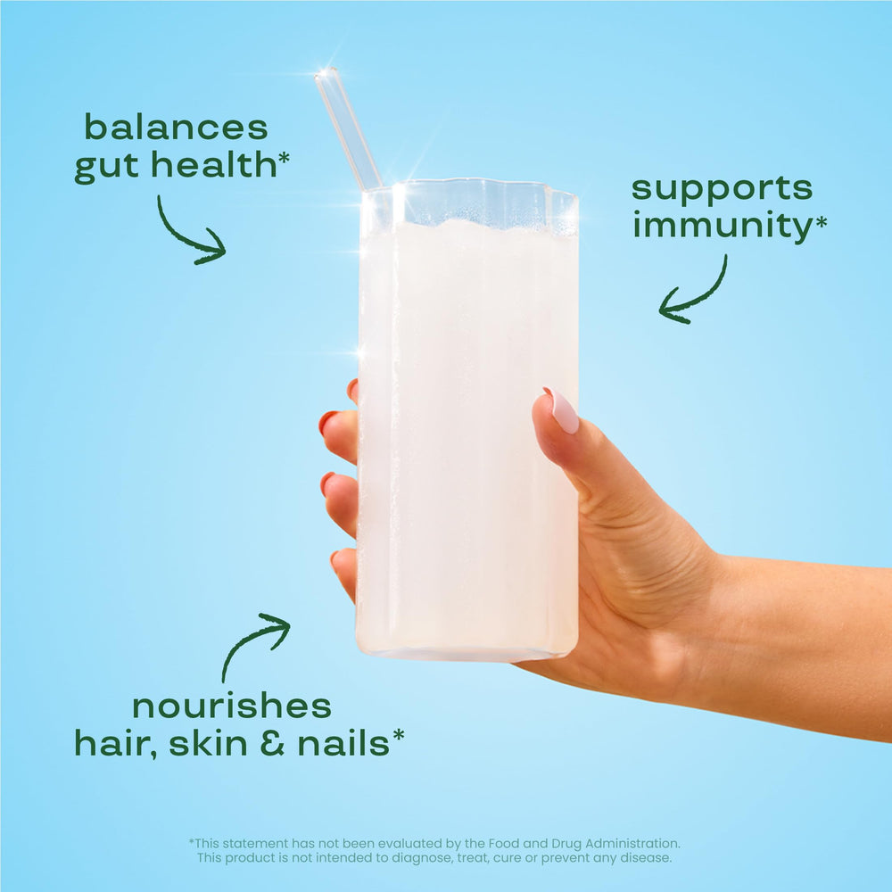 Close-up of grass-fed collagen peptides indicating hair and skin benefits