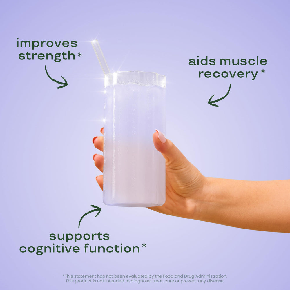 Back label of Bloom Nutrition Creatine Monohydrate bottle