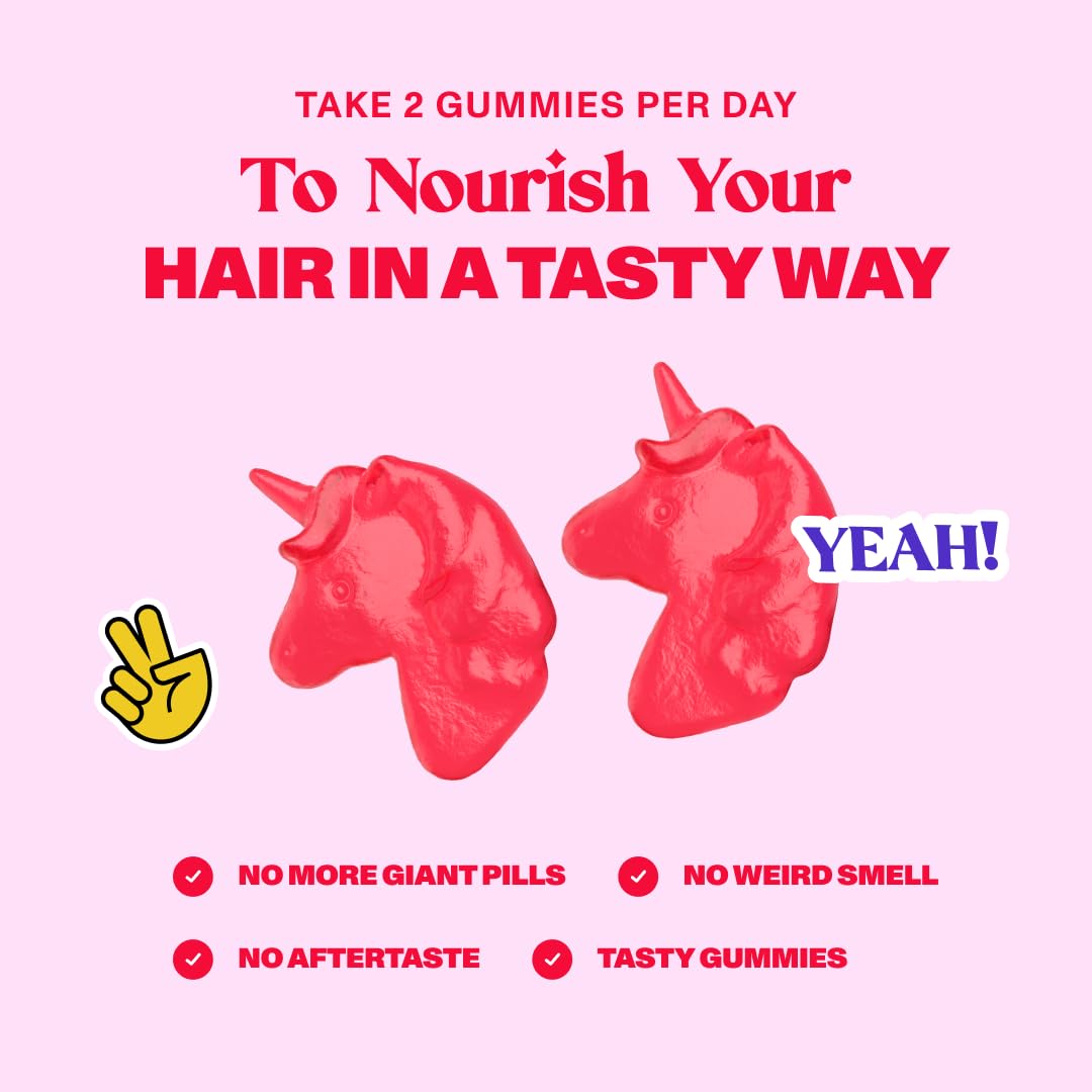 Hair, skin and nails benefits imagery for Bloom Robbins gummies