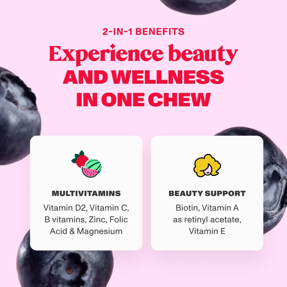 Packaging view of Bloom Robbins Hair, Skin & Nails vitamins gummies