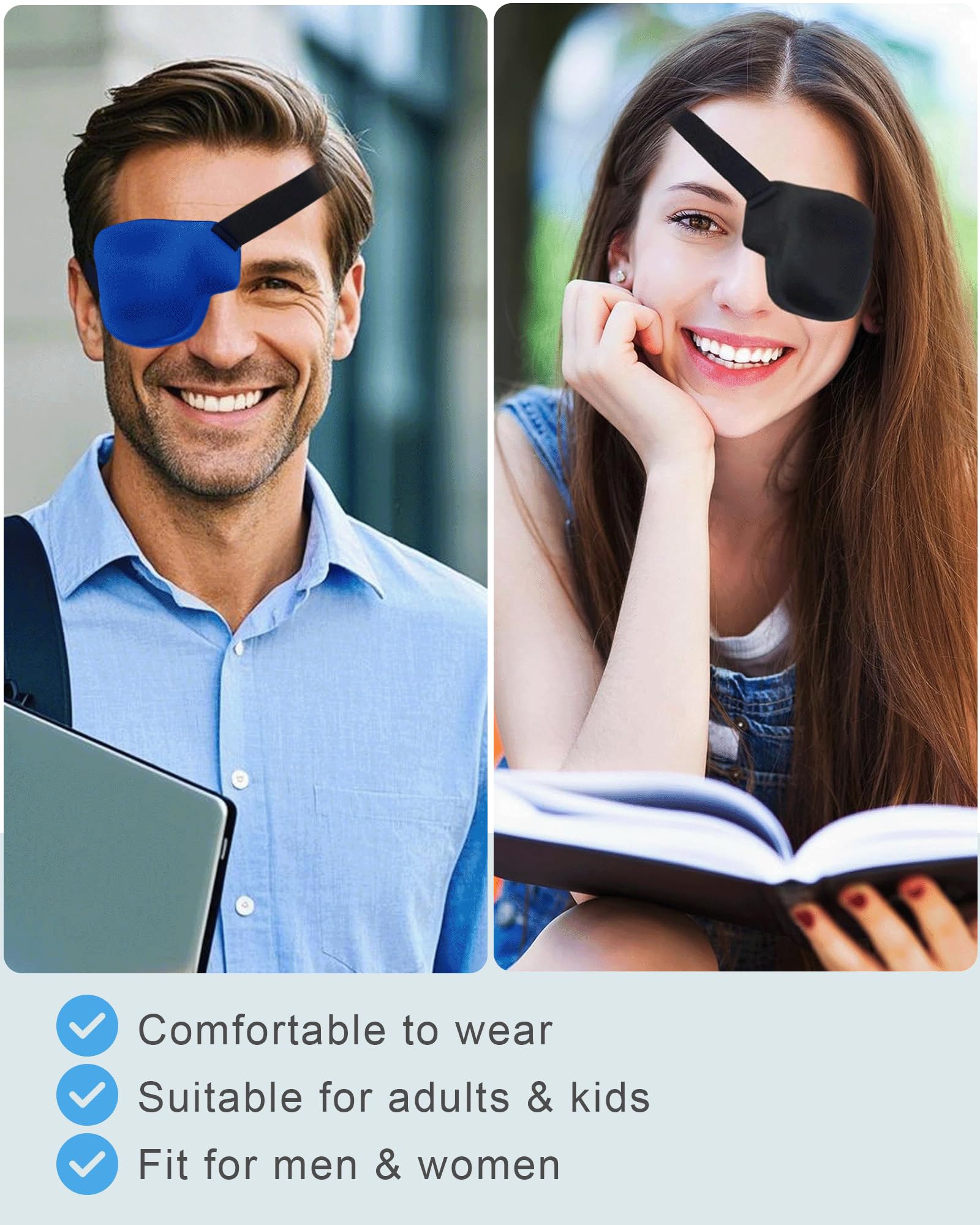 Close-up of the 3D groove design on left eye patch