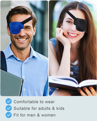 Close-up of 3D groove design on blue right eye patch