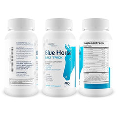 Close-up of Blue Horse Salt Trick label