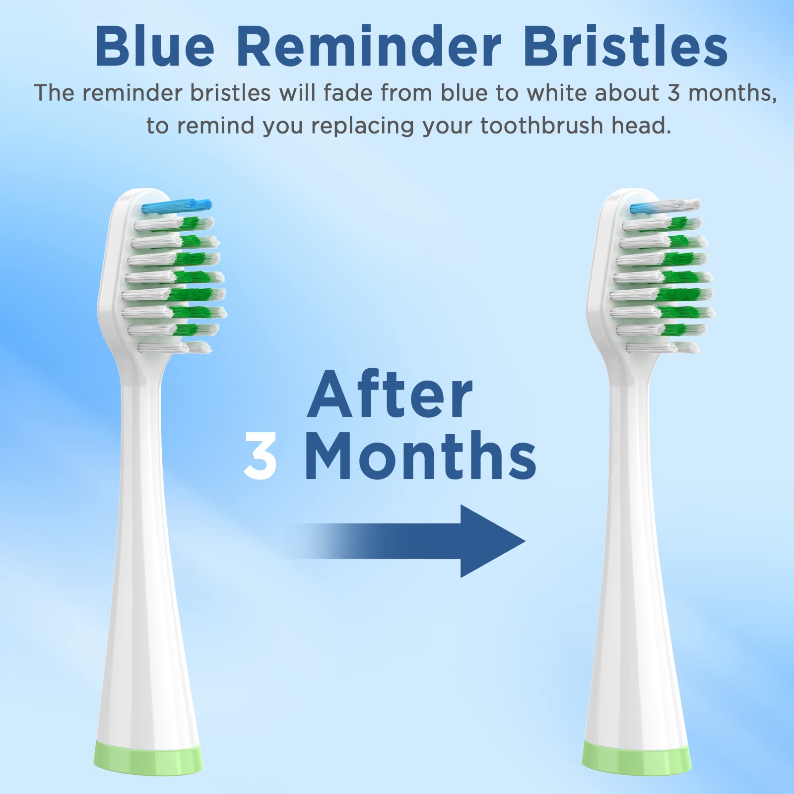 Blue indicator bristles fade to signal replacement