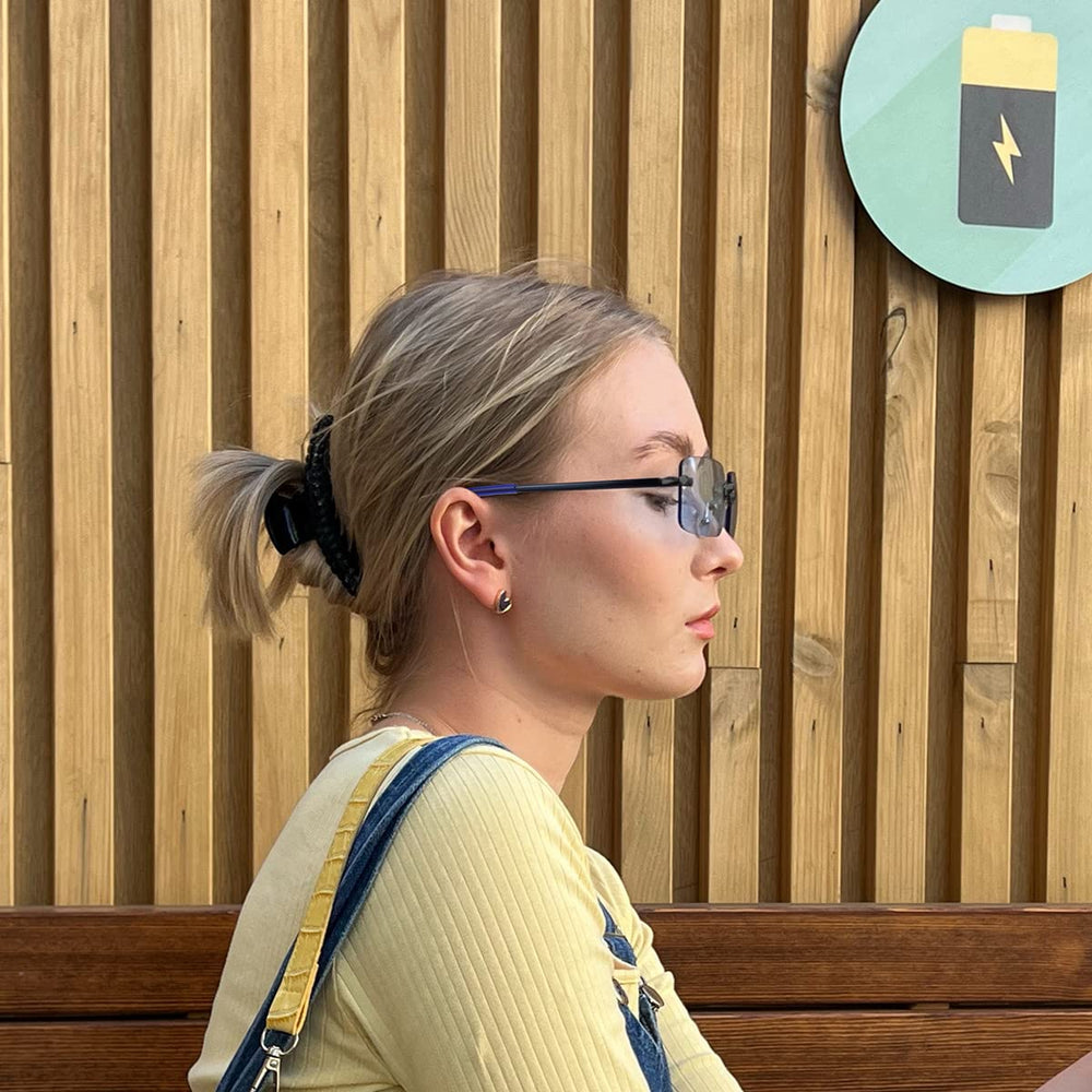 Compatible with most glasses and sunglasses blue arm