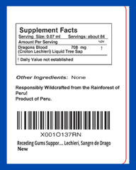 Croton Lechleri raw Dragon's Blood information on label