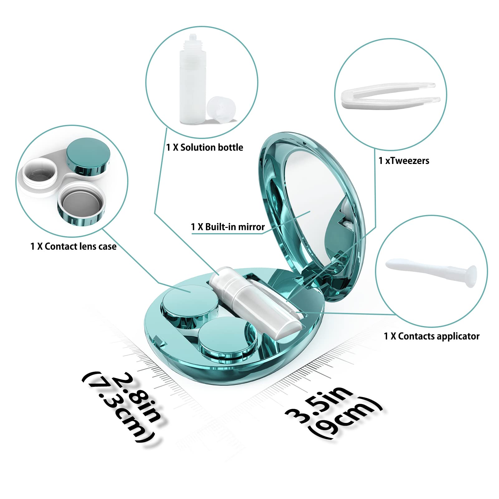 Leak-proof lens storage case with compact design