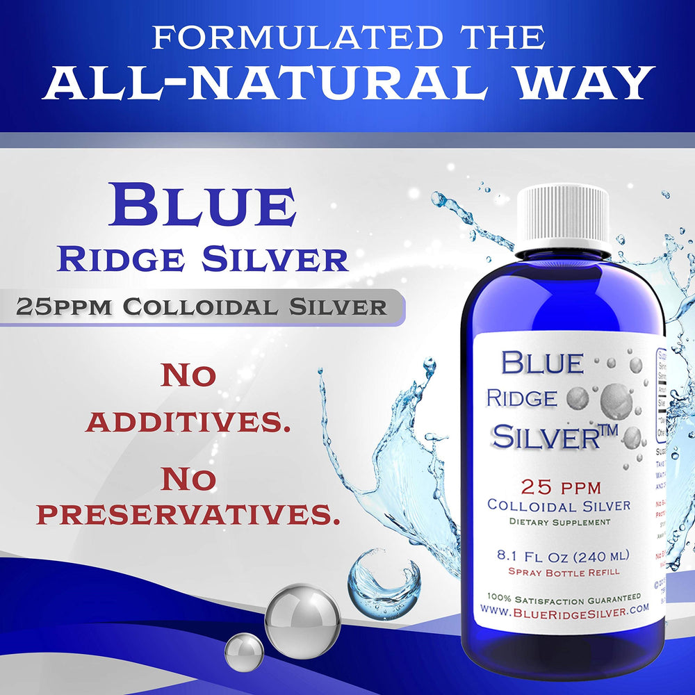 8 oz bottle of colloidal silver on white background