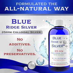8 oz bottle of colloidal silver on white background