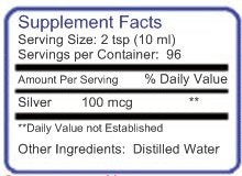 Close-up of Blue Ridge Silver 32 oz bottle label