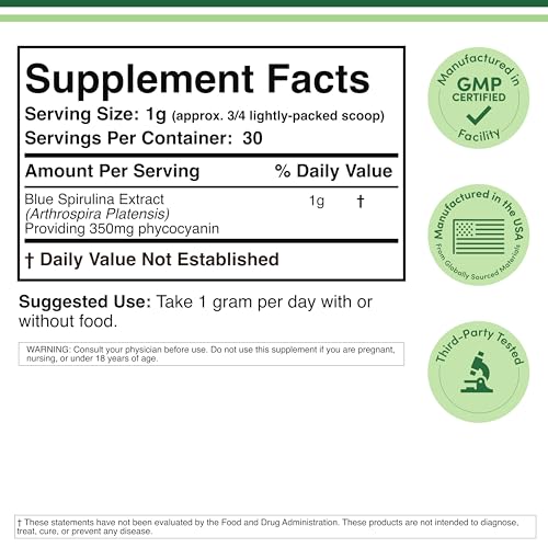 Blue Spirulina powder jar