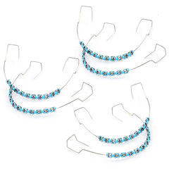 Three blue teeth retainer braces set for orthodontic teaching.