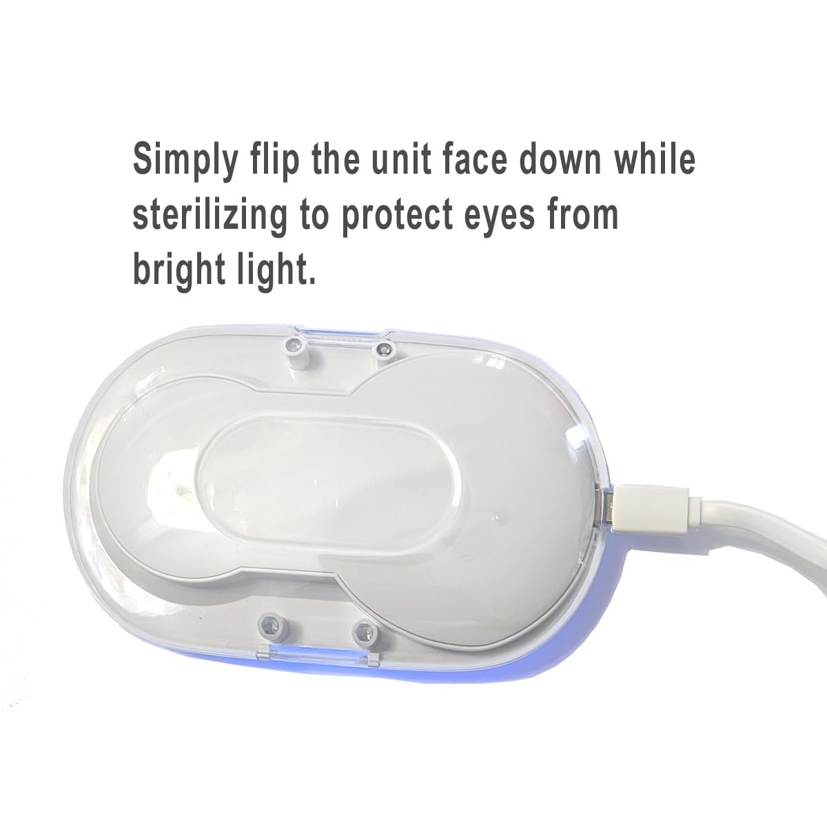 Blue light teeth whitening accelerator compatibility with gel or strips