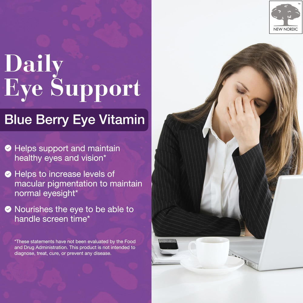 Illustration of bilberry extract and lutein with vitamins A and E